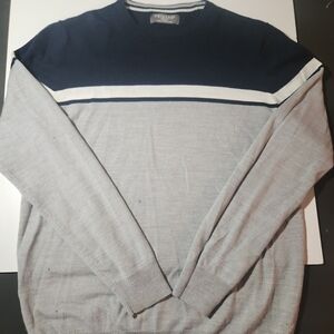 Primark Men's Sweater in Navy and Light Gray